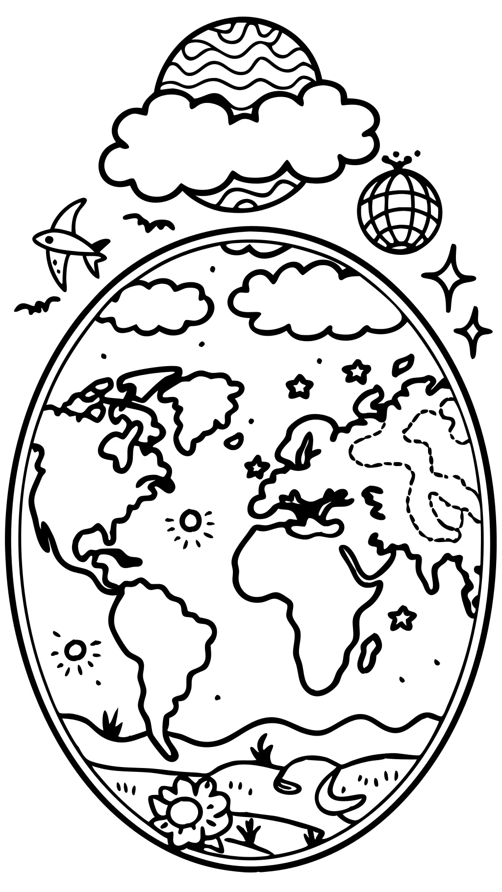 planet earth coloring page